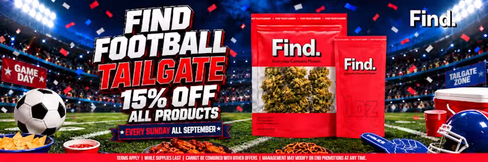 FIND - FOOTBALL SUNDAY DEAL 15% OFF ALL PRODUCTS