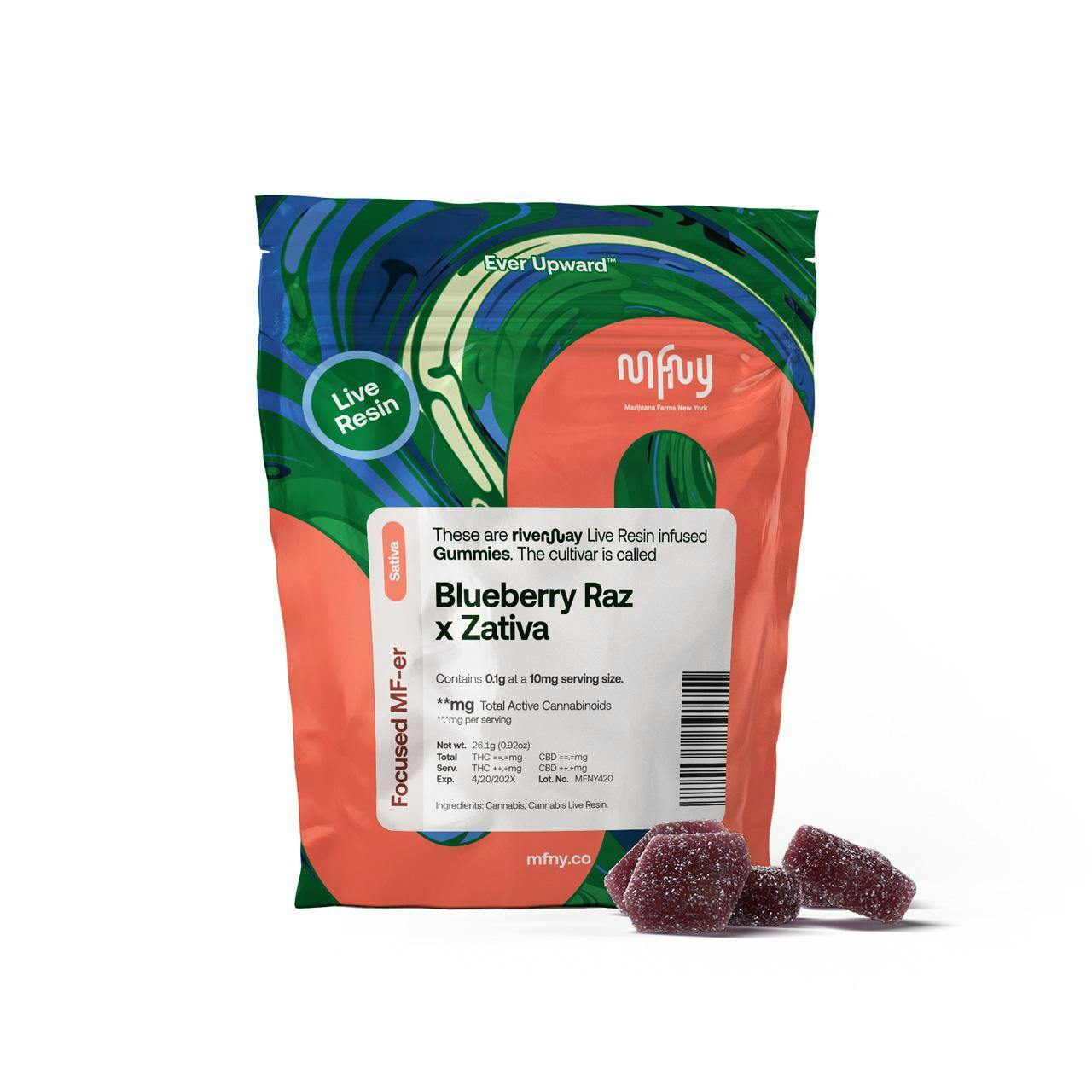 MFNY | Blueberry Raz x Zativa | Resin Gummies | 100mg