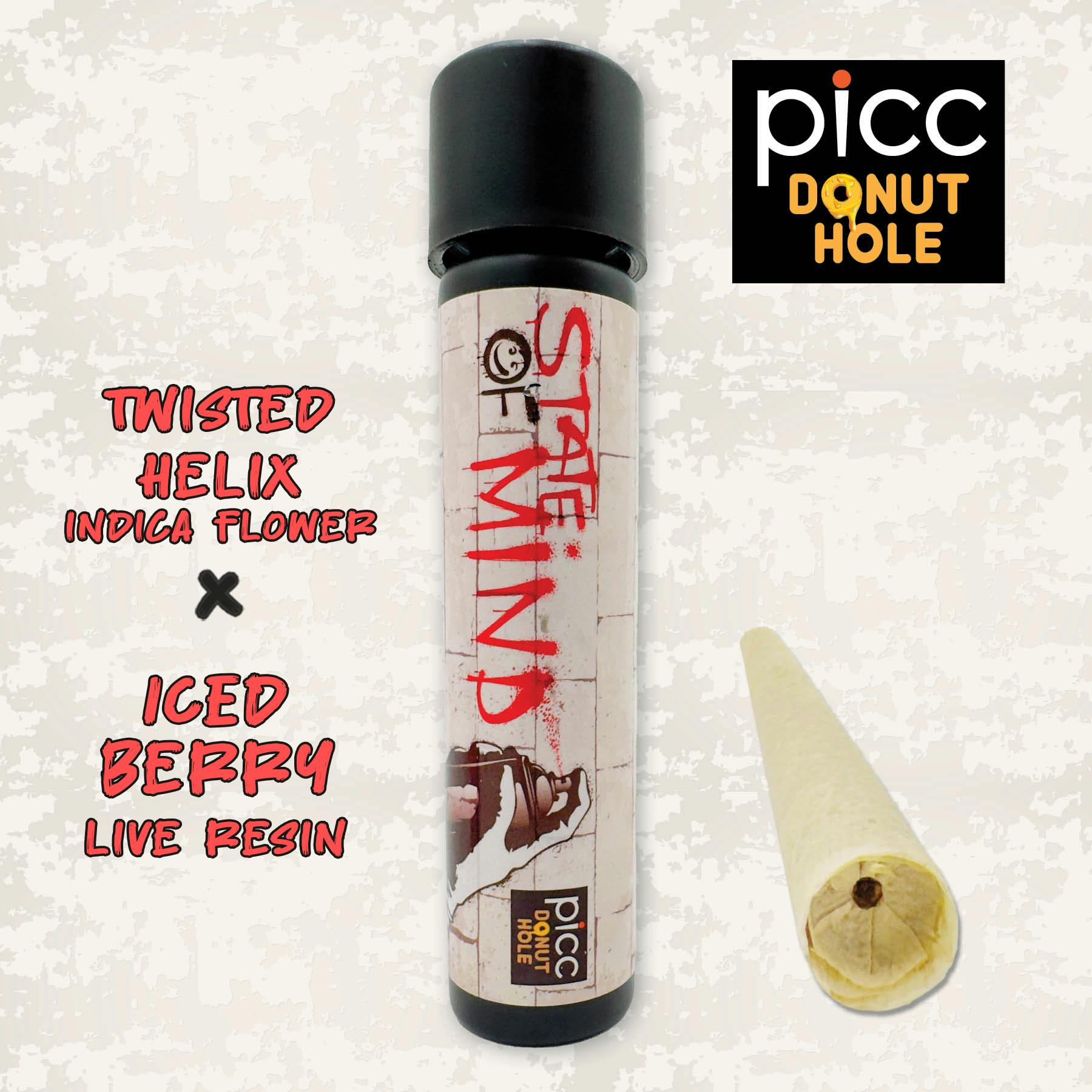 STATE OF MIND | Twisted Helix x Iced Berry | Resin Infused Pre-roll | Indica | 1g