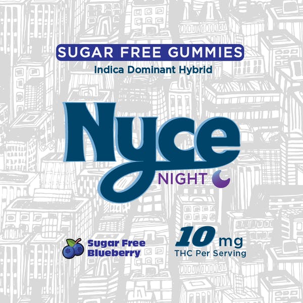 NYCE | Night | Sugar-Free Blueberry | Hash Rosin Gummies | 100mg