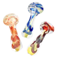 Jumbo Swirl Fumed Glass Spoon Pipe | 3" | Colors Vary