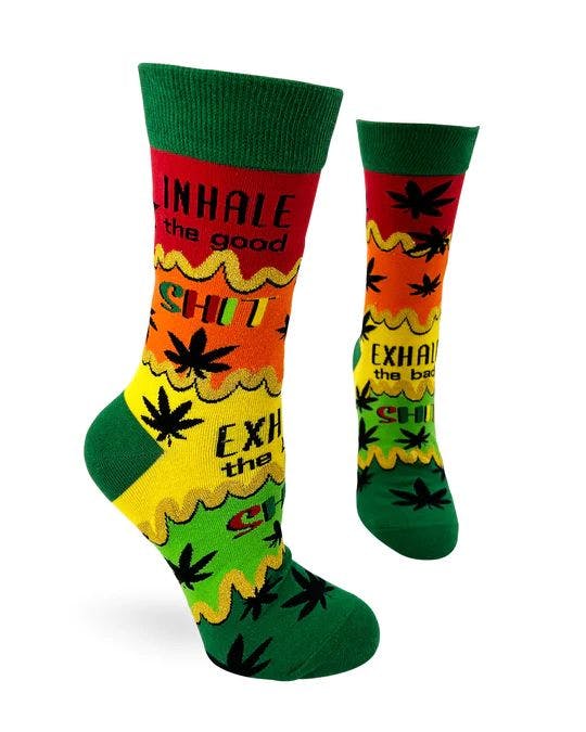 Inhale The Good Shit Exhale The Bad Shit Women's Crew Socks