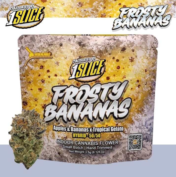 1Slice | Frosty Bananas | Pre-Ground Flower | Hybrid | 3.5g