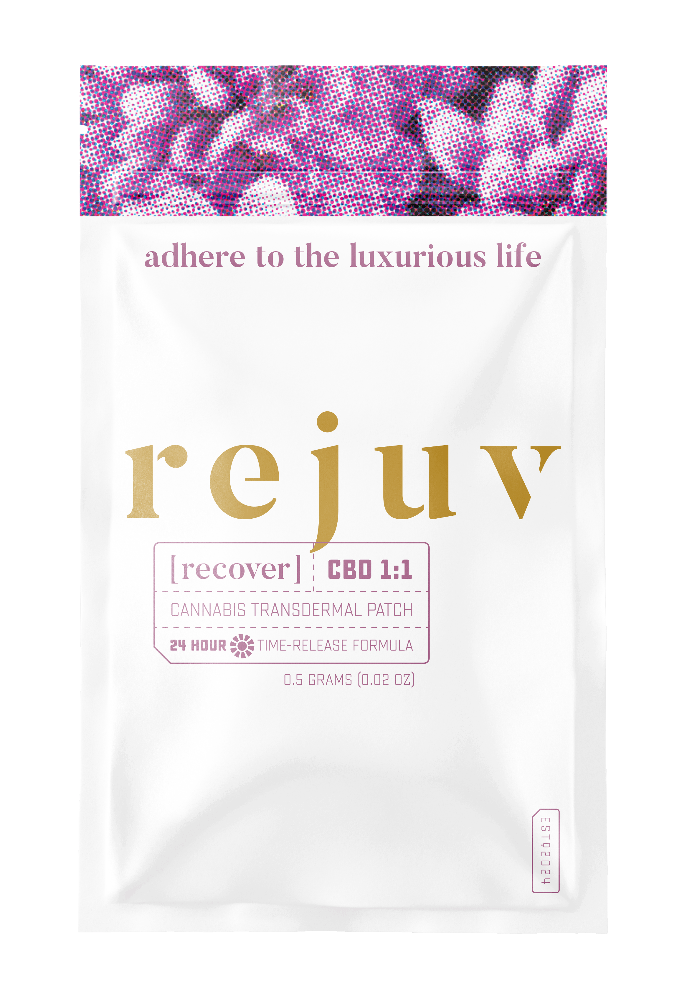 Transdermal Patch - rejuv -  1:1 THC:CBD - 25mg THC - 24 Hour Time Release