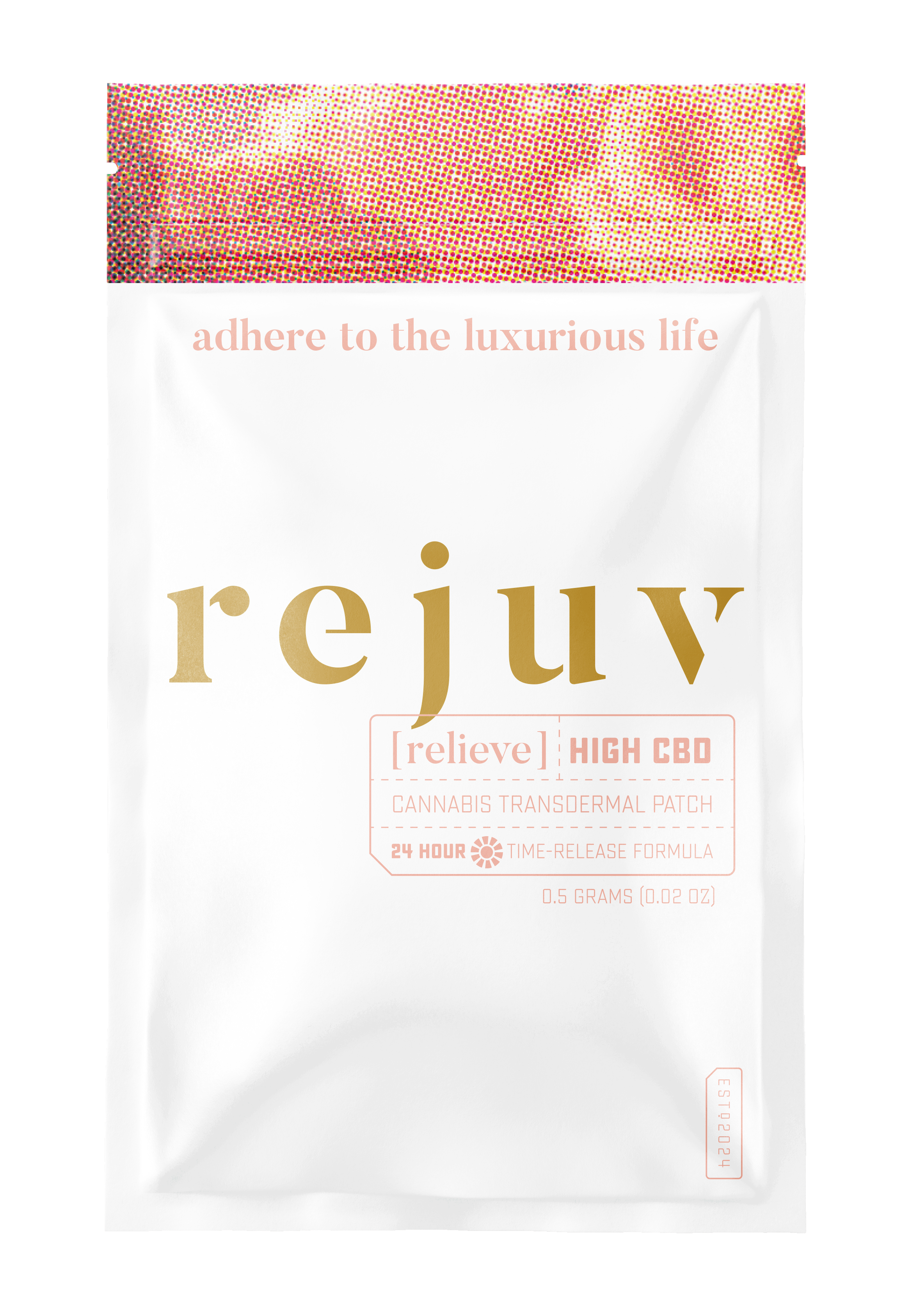 Transdermal Patch - rejuv -  High CBD - 5mg THC - 24 Hour Time Release