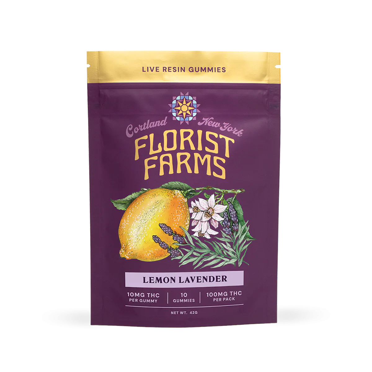 Florist Farms | Gummy | 10pk | 100mg | Live Resin Lemon Lavender