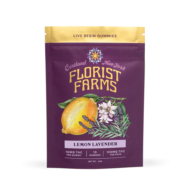 Florist Farms | Gummy | 10pk | 100mg | Live Resin Lemon Lavender