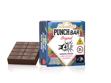 Punch Bar | Chocolate | 100mg | Solventless Hash RASPBERRY Dark Chocolate