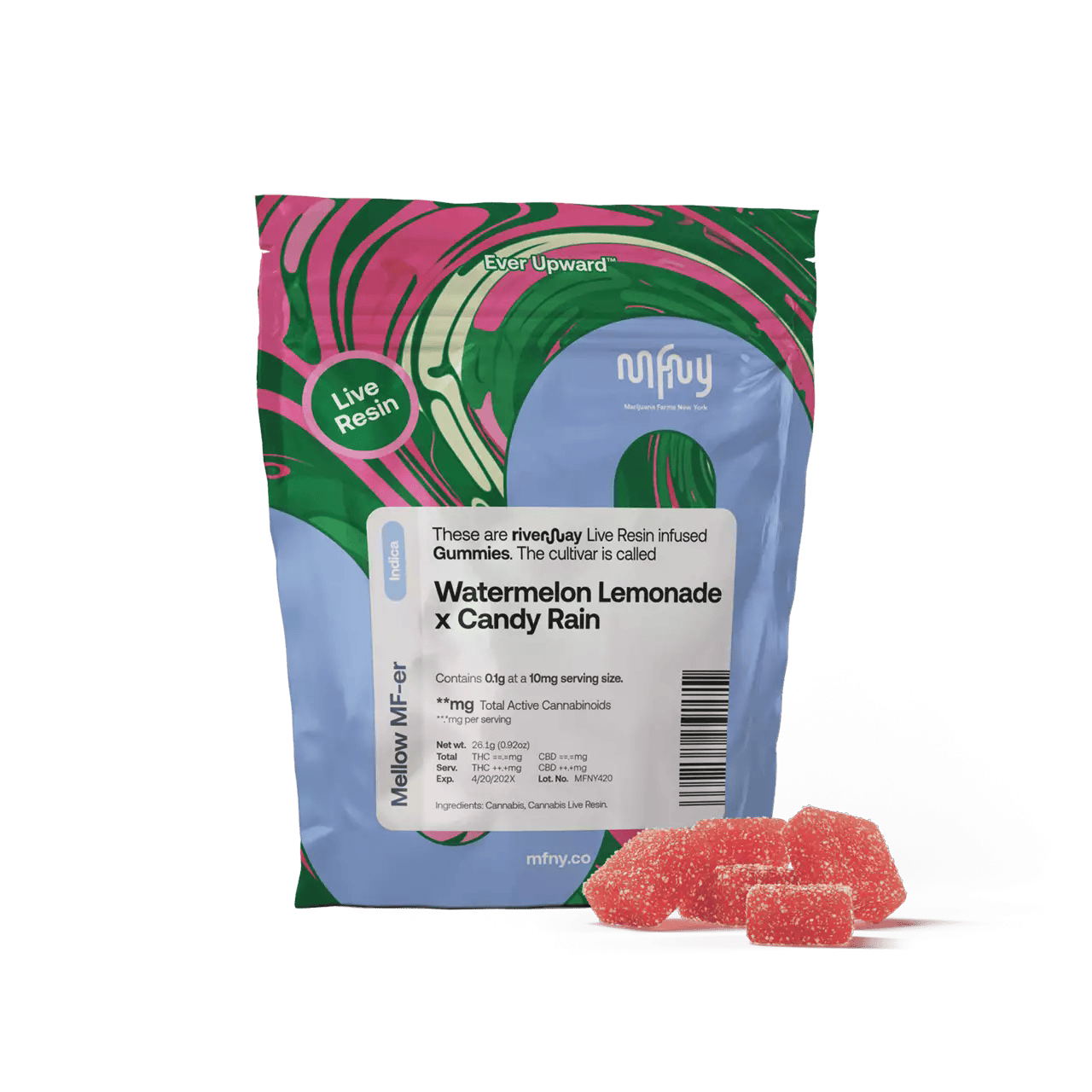 Gummies (Live Resin) · 10mg 10pk · Watermelon Lemonade X Candy Rain by MFNY
