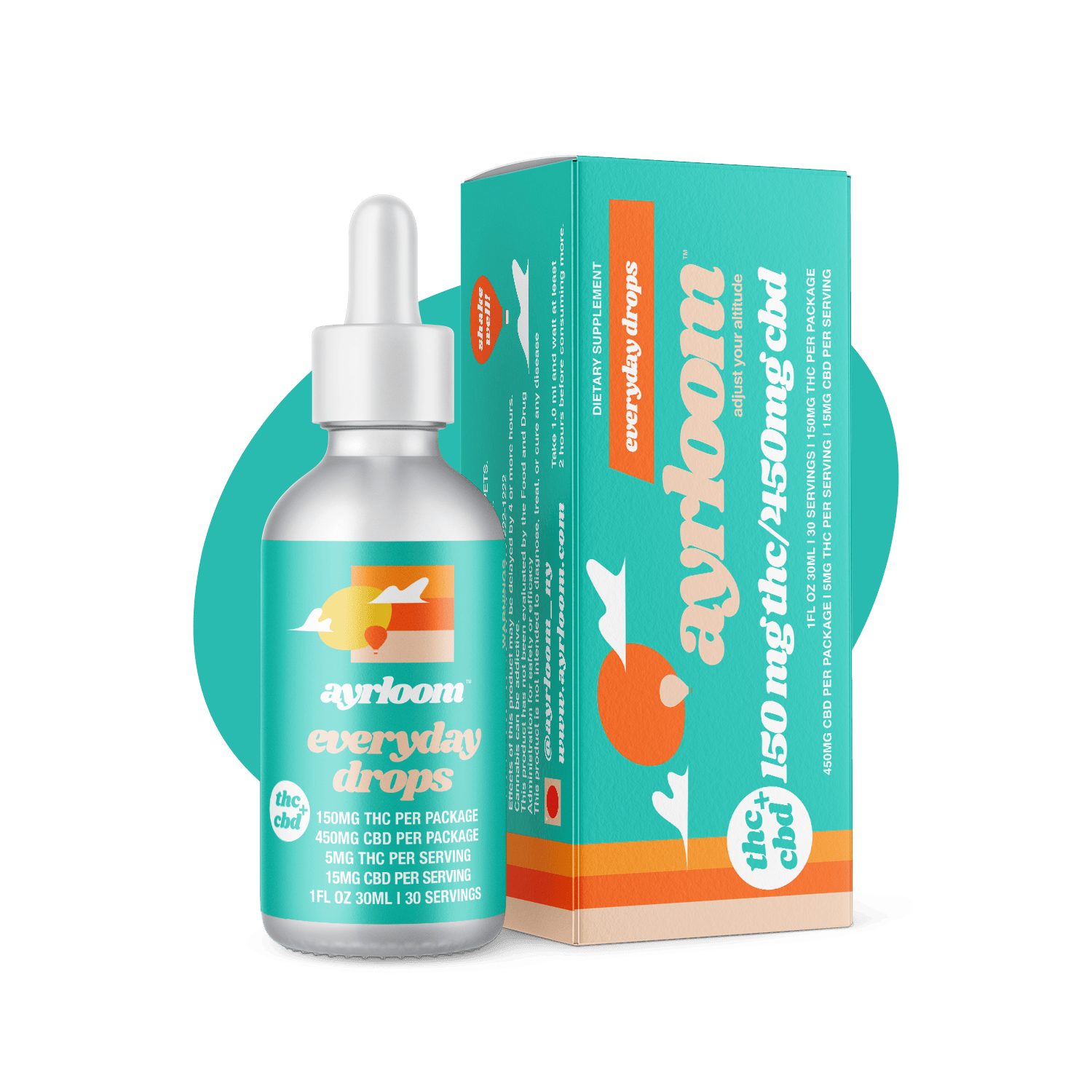 Tincture · 150mg THC : 450mg CBD · Everyday Drops by ayrloom