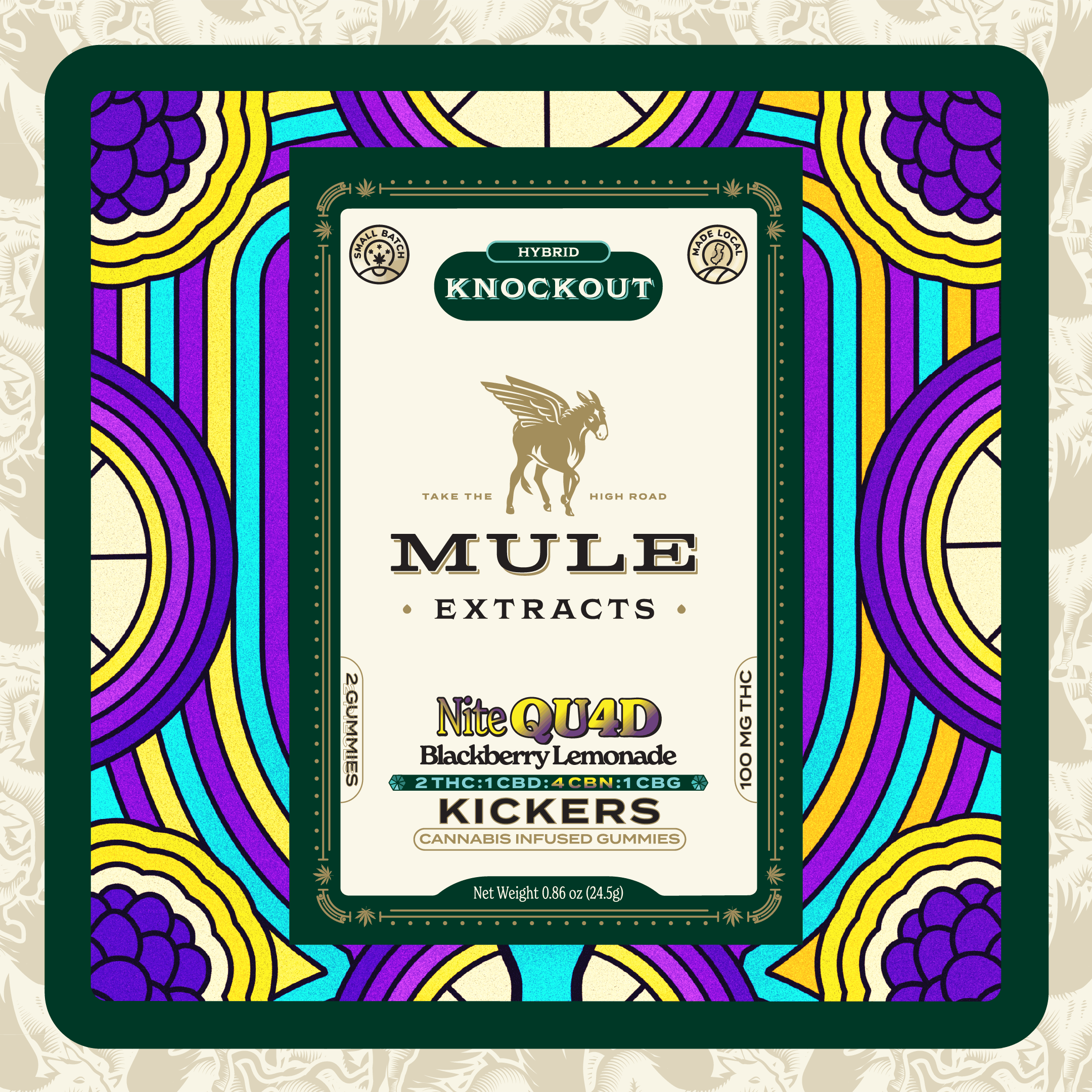 Blackberry Lemonade - 2pc 100mg 2:1:4:1 THC:CBD:CBN:CBG