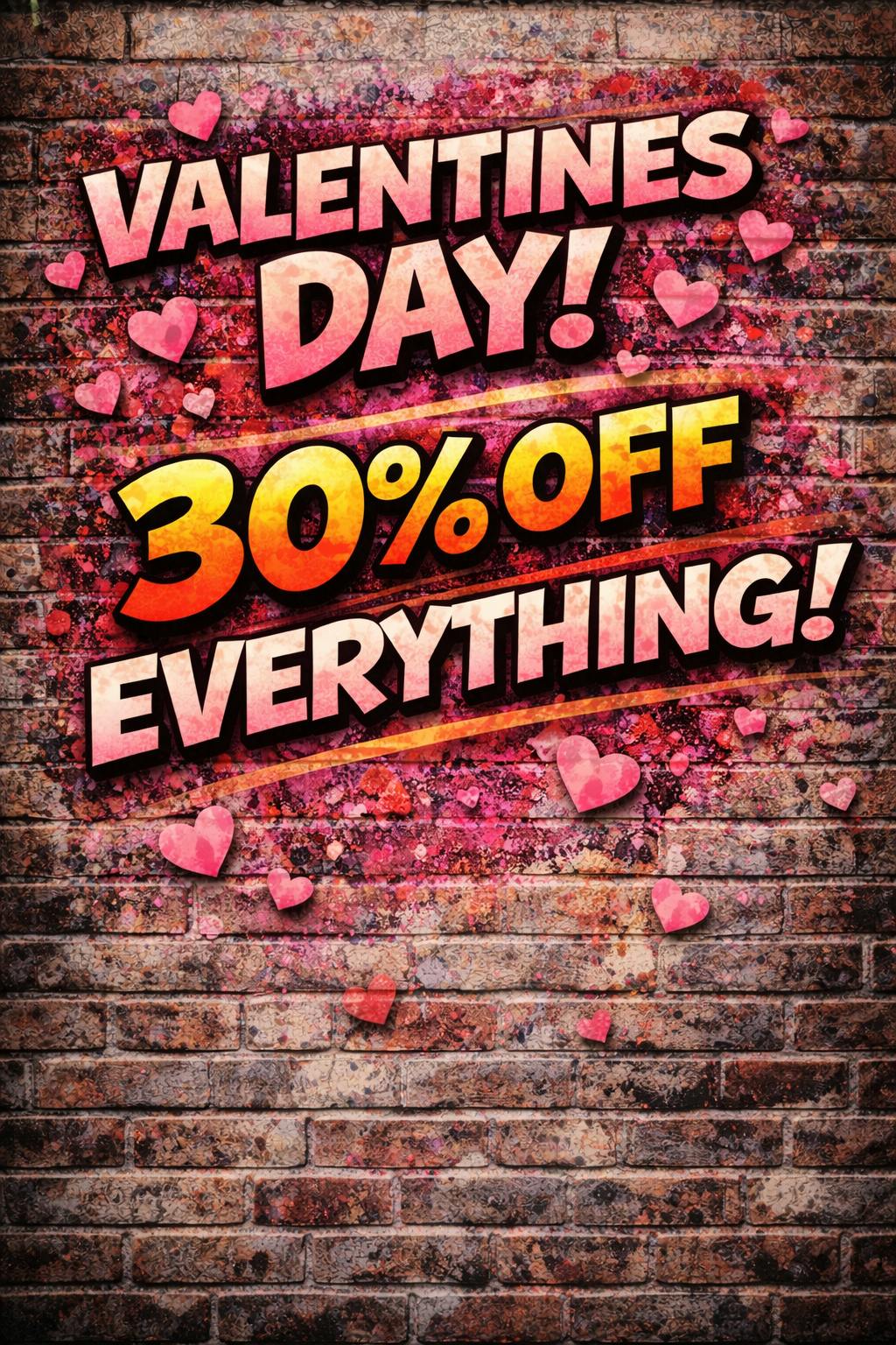 VALENTINES DAY! 30% OFF EVERYTHING