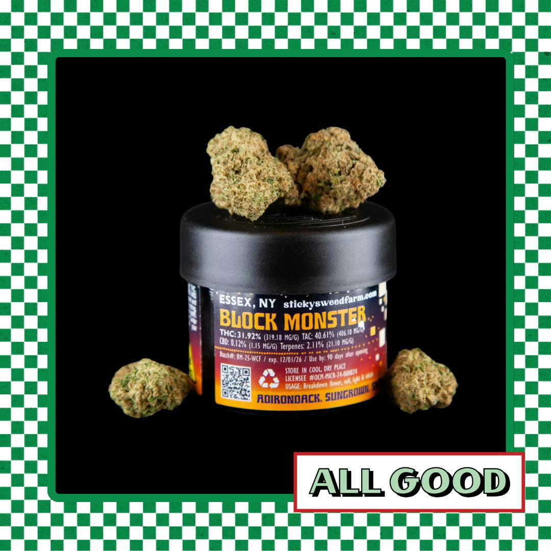 Sticky’s Weed | Block Monster | Flower | Indica | 3.5g