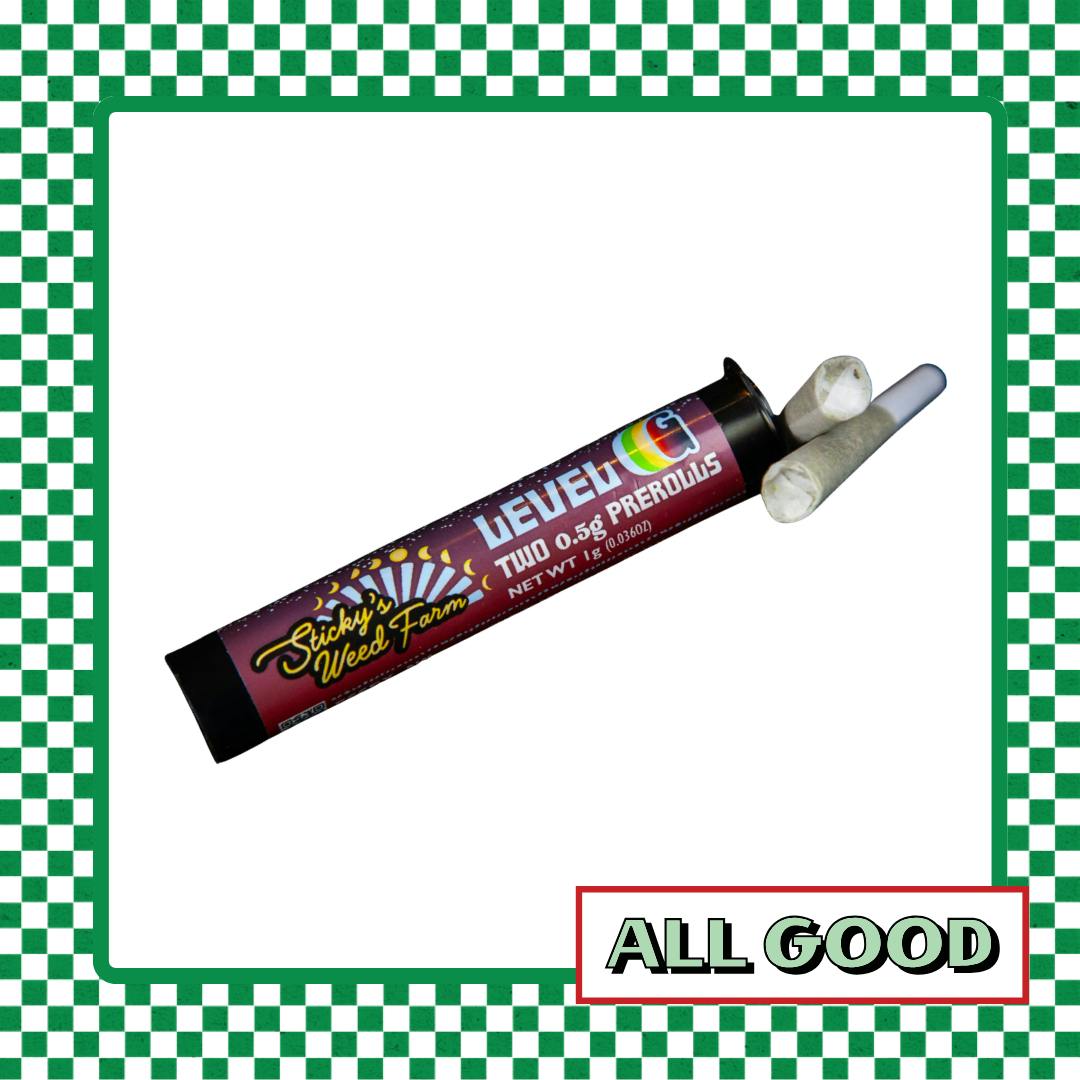 Sticky’s Weed | Level G | 2pack Pre-Roll | Sativa | 1g
