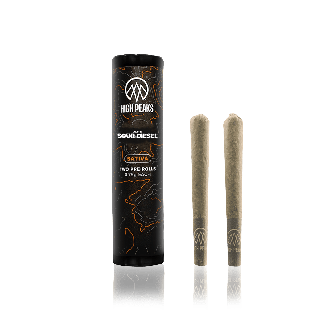 ajs tobacco AJ's Sour Diesel High Peaks 2 Pack Prerolls 1.5g - 1.5g | High Peaks  Pre-Rolls