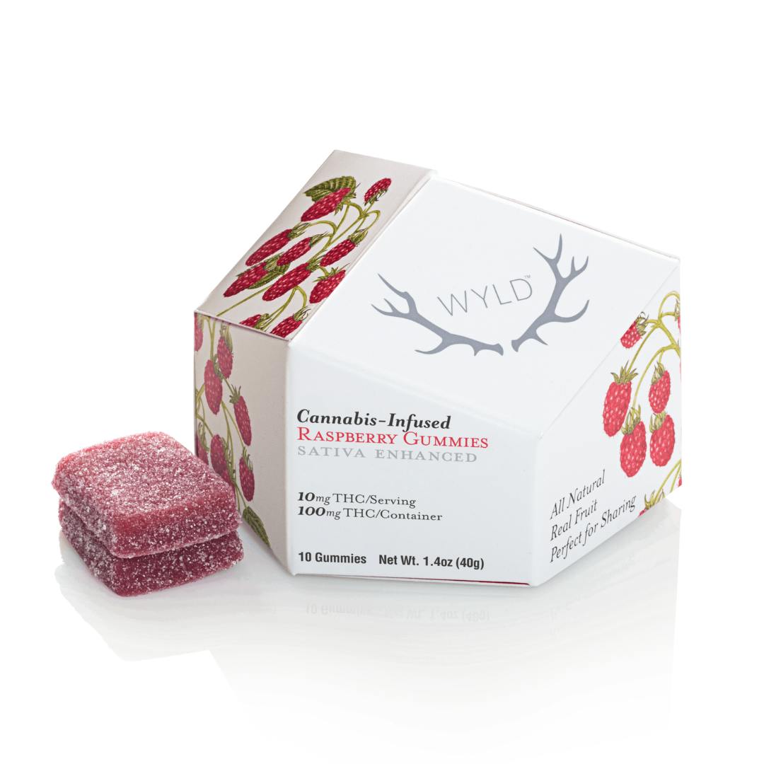 Raspberry 100mg Gummies WYLD (S)