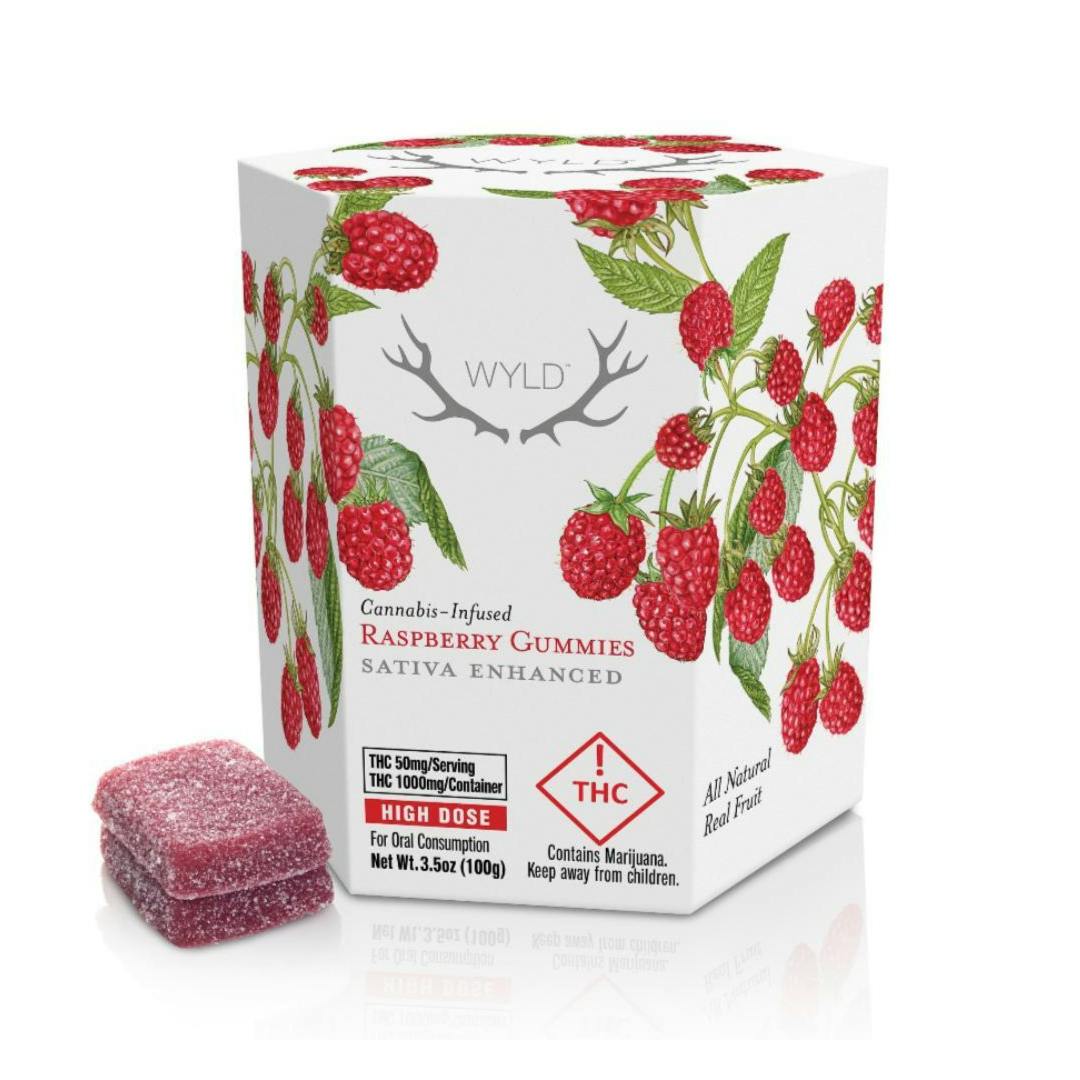 Raspberry 1000mg Gummies WYLD (S)