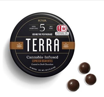 Dark Chocolate Covered Espresso Bean Bites 100mg [20pk] KIVA