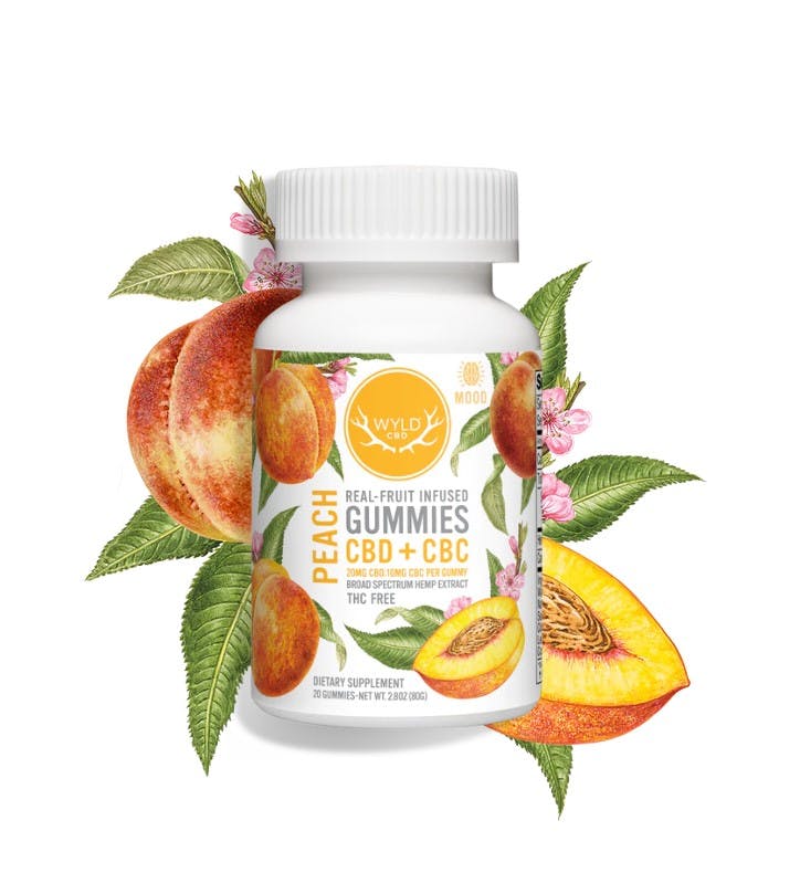 Peach CBD:CBC 2:1 400mg Gummies WYLD