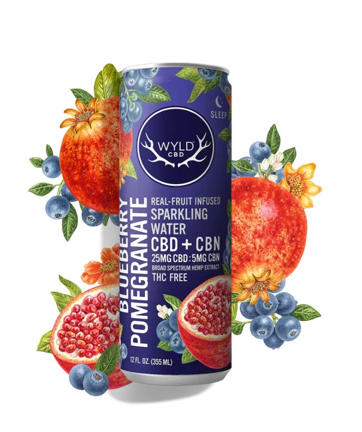 Blueberry Pomegranate CBD:CBN 5:1 Sparkling Water 25mg WYLD