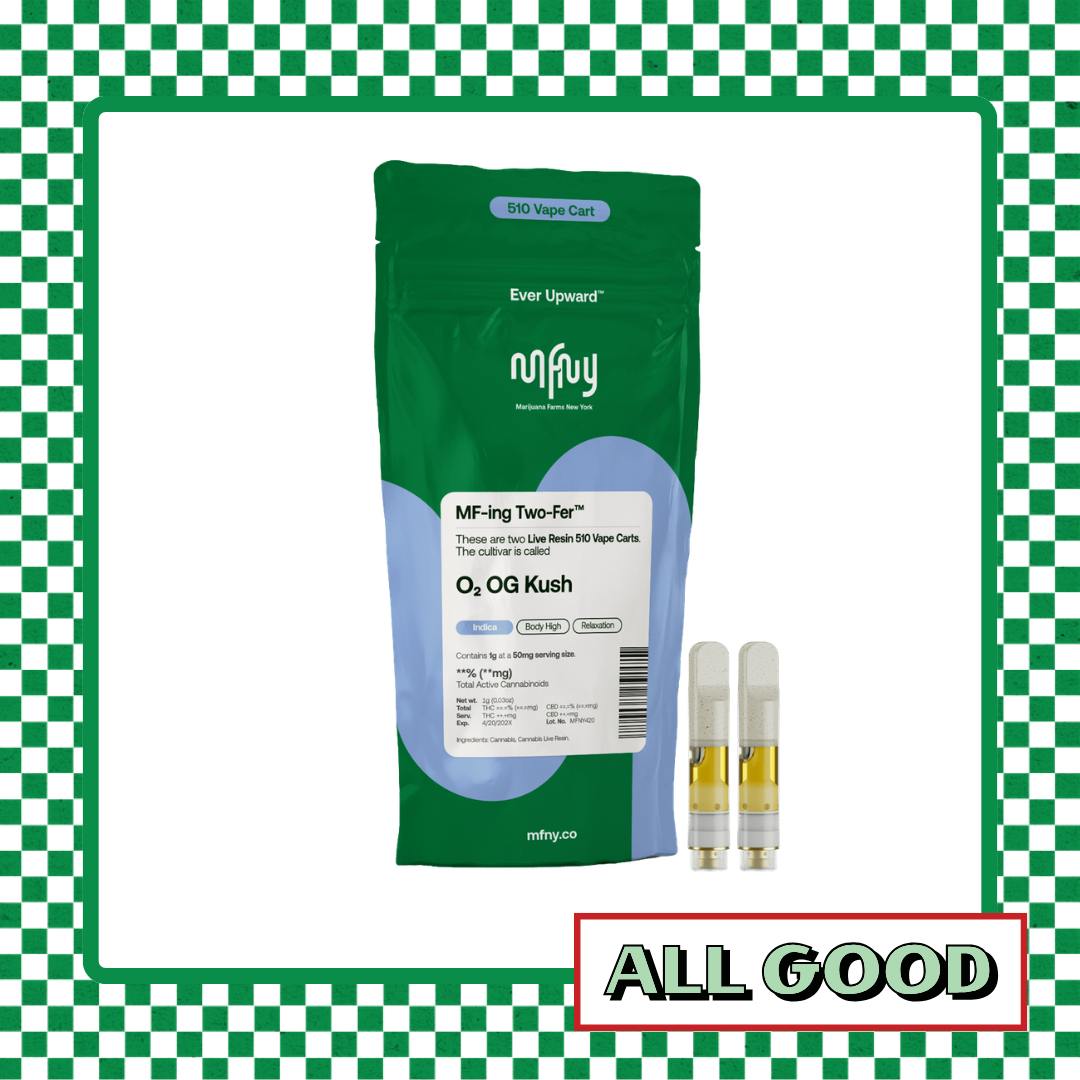 MFNY | O2 OG Kush | Live Resin | Cartridge | .5g | 2pk
