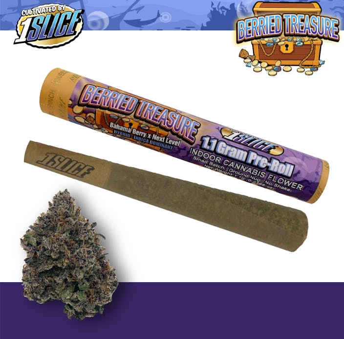 1Slice | Berried Treasure | Pre-Roll | IndHyb | 1.1g