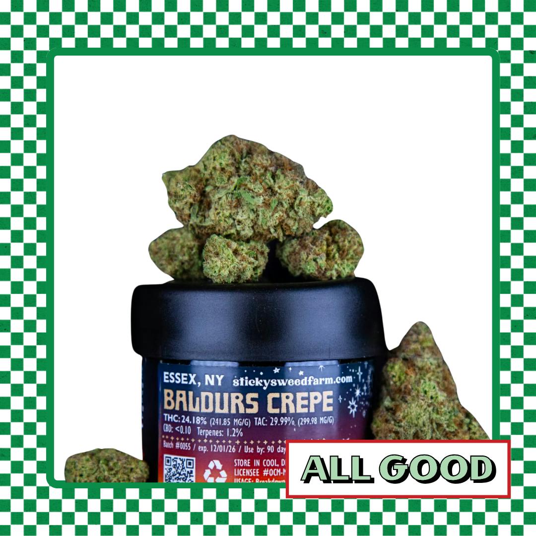 Sticky’s Weed | Baldurs Crepe | Flower | Sativa | 3.5g
