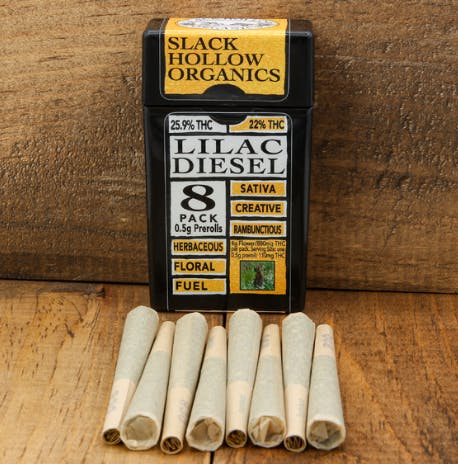 Slack Hollow | Lilac Diesel | 8pk Preroll | SatHyb | 4g