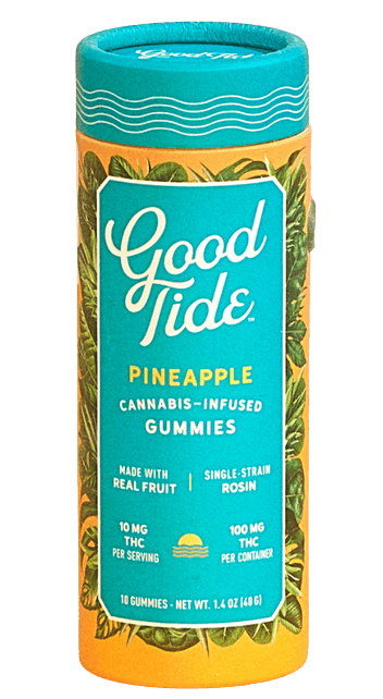 GOOD TIDE | PINEAPPLE LIVE ROSIN INFUSED GUMMIES - 100MG/10PK