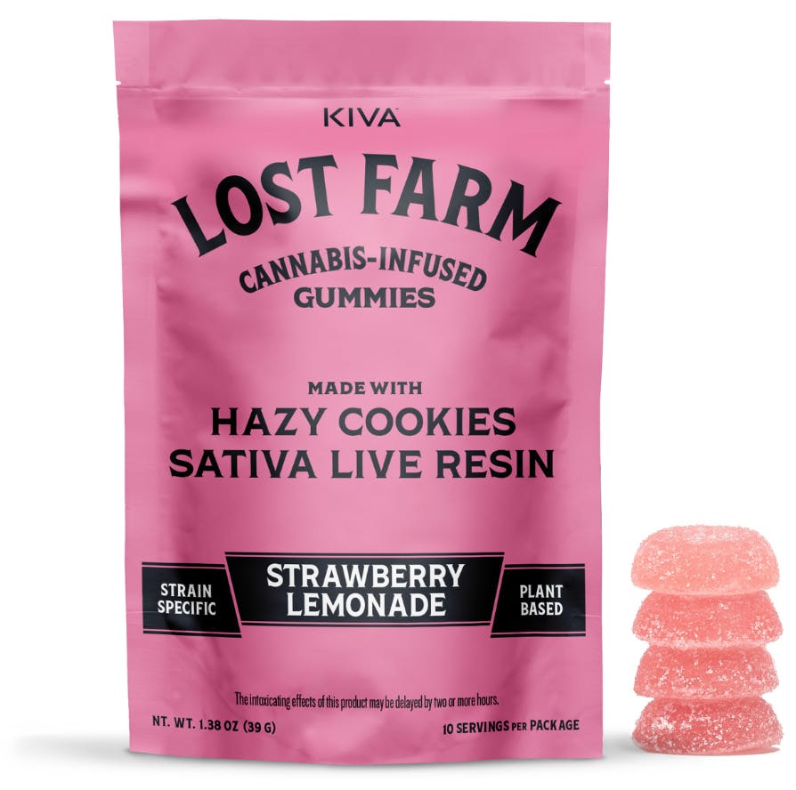 LOST FARMS | LIVE RESIN -  STRAWBERRY LEMONADE X HAZY COOKIES GUMMIES - 10OMG/10PK