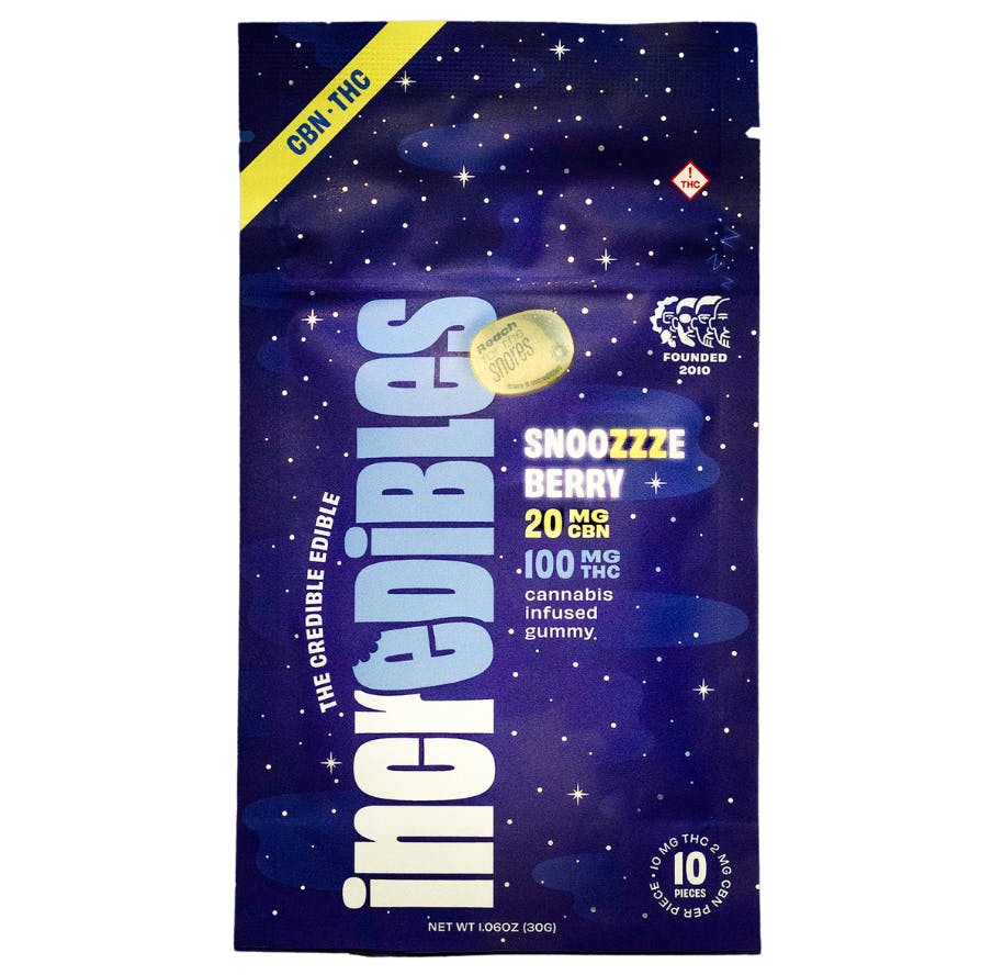 INCREDIBLES | SNOOZZZEBERRY (5:1 THC:CBN) GUMMIES - 100MG/10PK