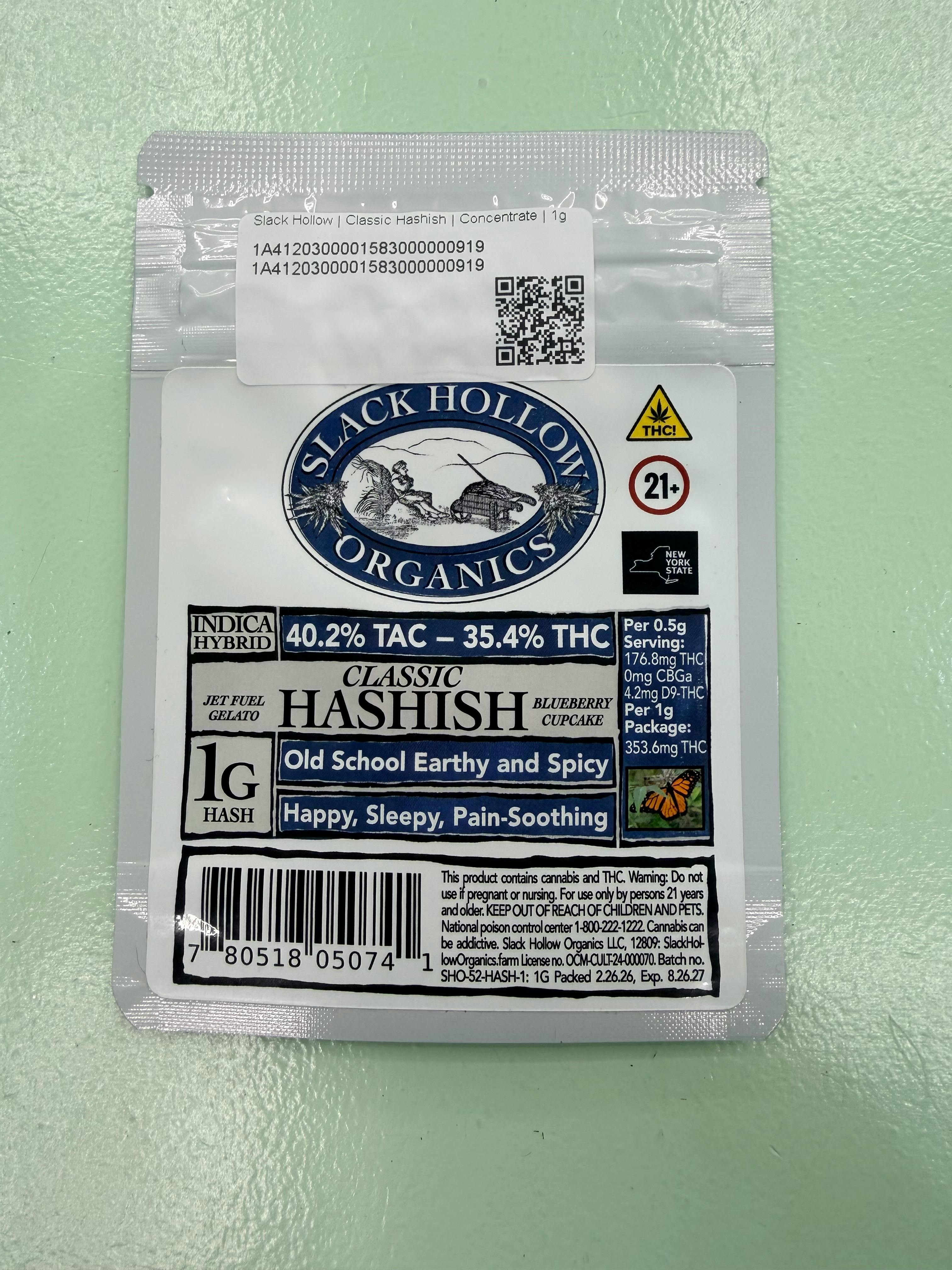 Slack Hollow | Classic Hashish | Jet Fuel x Blueberry Cupcake | Concentrate | 1g