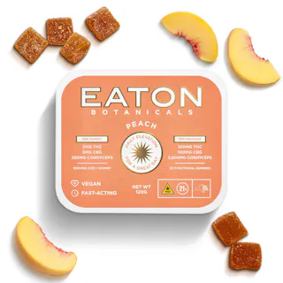 Eaton Botanicals - Peach Daily Elevation - 1:1 THC:CBG - 20pk - 100mg