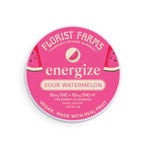 Florist Farms - Sour Watermelon - Energize 1:1 THC:THCv - 10pk - 100mg