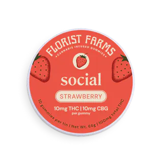 Florist Farms - Strawberry - Social 1:1 THC:CBG - 10pk - 100mg
