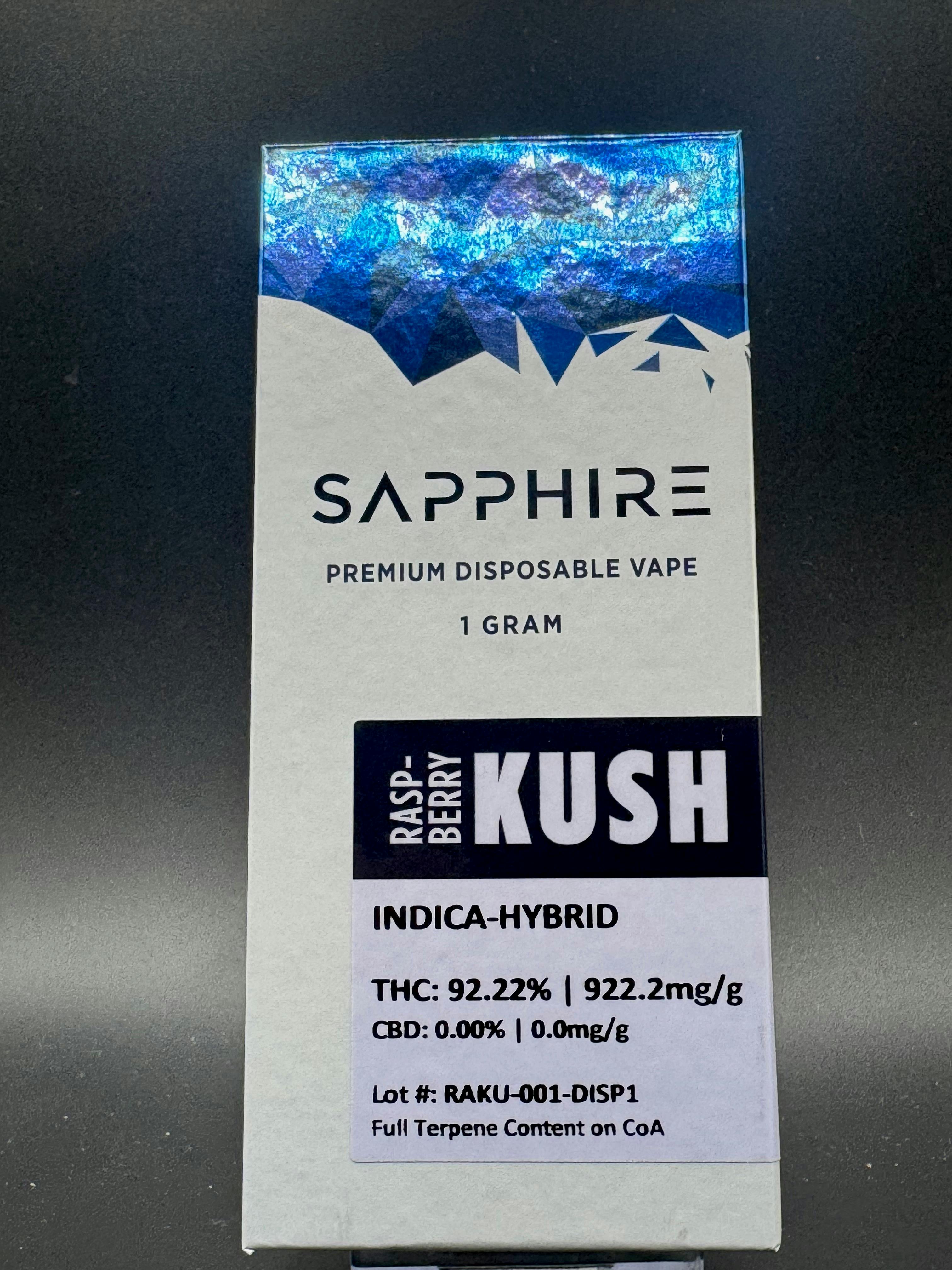 Sapphire - Raspberry Kush - Disposable Vape - 1g - 1g by Sapphire