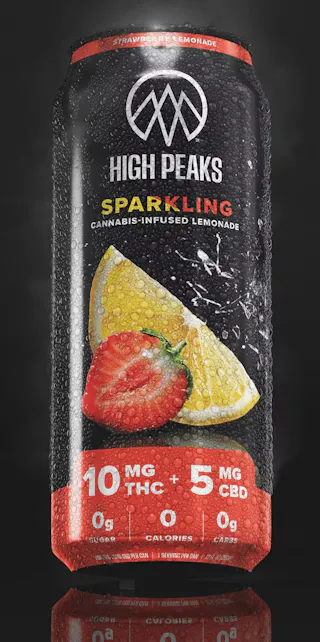 High Peaks - Sparkling Strawberry Lemonade 2:1 THC:CBD (Sugar Free) - 12oz - 10mg
