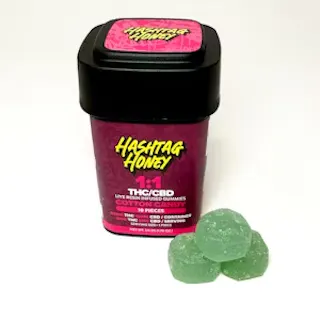 Hashtag Honey - Cotton Candy 1:1 THC:CBD - Live Resin Gummies 10pk - 100mg