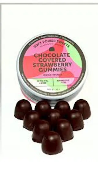 Soft Power Sweets - Chocolate Covered Strawberry Gummies - 100mg- 10pk