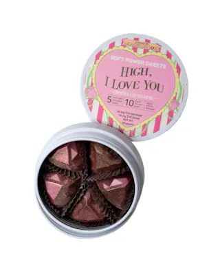 Soft Power Sweets - "High, I Love You" - Chocolate Hearts - 5pk - 50mg