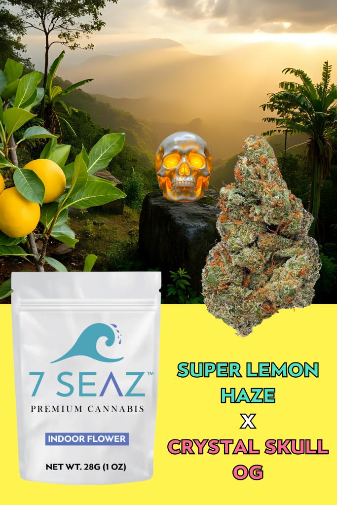 7Seaz - Super Lemon Haze x Crystal Skull OG (Indoor) - 28g - 28g