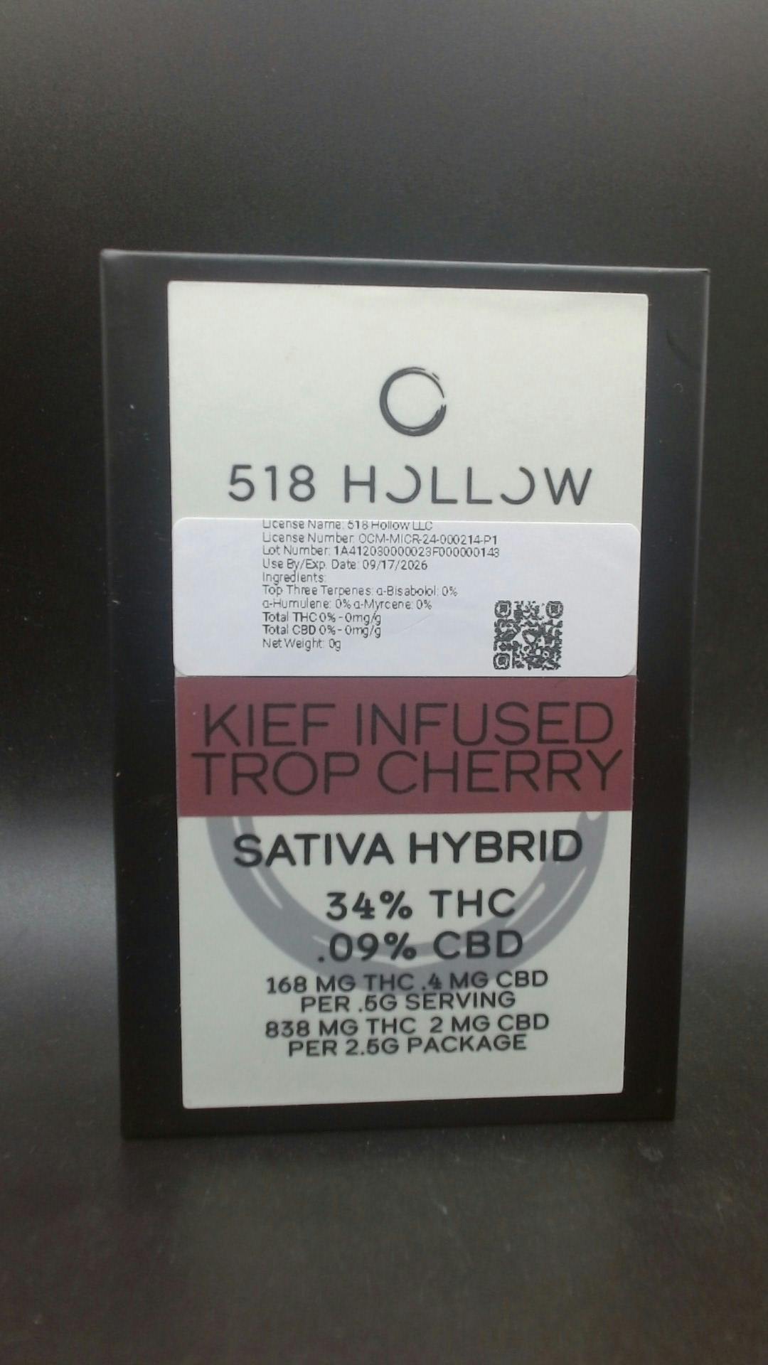 518 Hollow - Trop Cherry - Kief Infused 5pk - .5g - 2.5g by 518