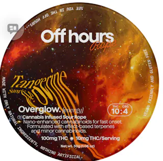 Off Hours - Tangerine Sunrise "Overglow" - 10:4 THC:CBG - Gummy Rope - 100mg