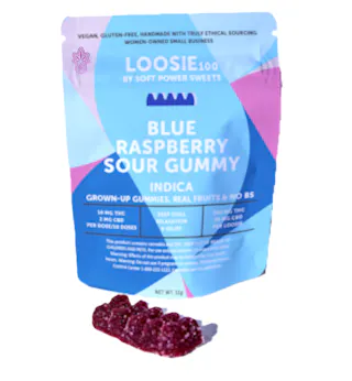 Soft Power Sweets - Loosie Blue Raspberry Sour Gummy 5:1 THC:CBD - 100mg