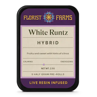 Florist Farms - White Runtz - Live Resin Infused - 5pk - .5g