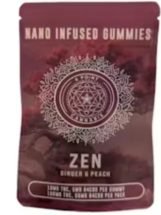 6 Point Cannabis - Ginger & Peach (Zen) 2:1 THC:H4CBD - Gummies 10pk - 100mg