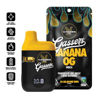 Claybourne Co. - Banana OG - Live Liquid Diamond Disposable Vape- 1g