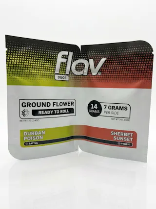 Flav - Durban Poison/Sherbet Sunset - Duo Bag Ground Flower - 2 x 7g