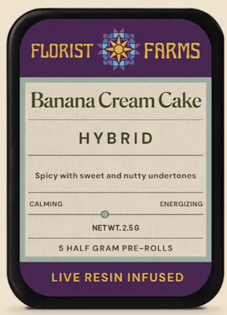 Florist Farms - Banana Cream Cake - Live Resin Infused - 5pk - .5g