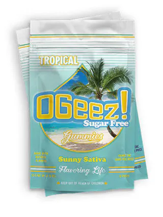 OGeez! - Sugar Free Sunny Sativa Tropical (Strawberry Kiwi/Watermelon Guava/Passion Fruit Mango) - Gummies 10pk - 100mg